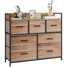 HOMCOM Commode 98x29x85cm Chêne