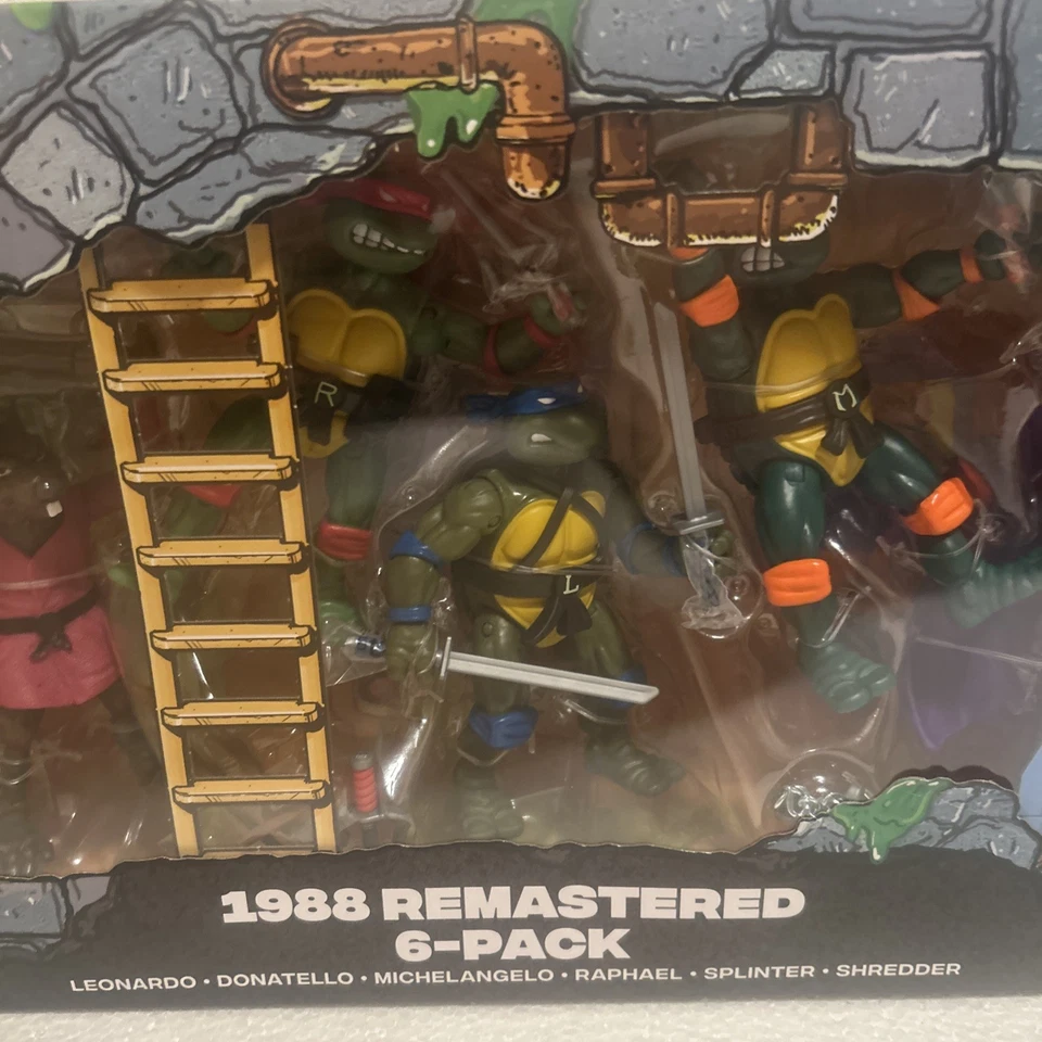 💥Playmates Teenage Mutant Ninja Turtles TMNT 1988 remasterizado animado paquete de 6💥 Foto 3 de 4