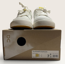 On The Roger Clubhouse White Gecko Sneakers Men's US 7 Tennis Shoes NEW