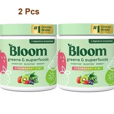 2PCS Bloom Nutrition Greens Superfoods Powder, Probiotics for Digest Health Kiwi