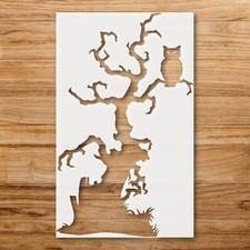 Owl in Tree Painting Stencil for Nature - Inspired Projects - StencilAir