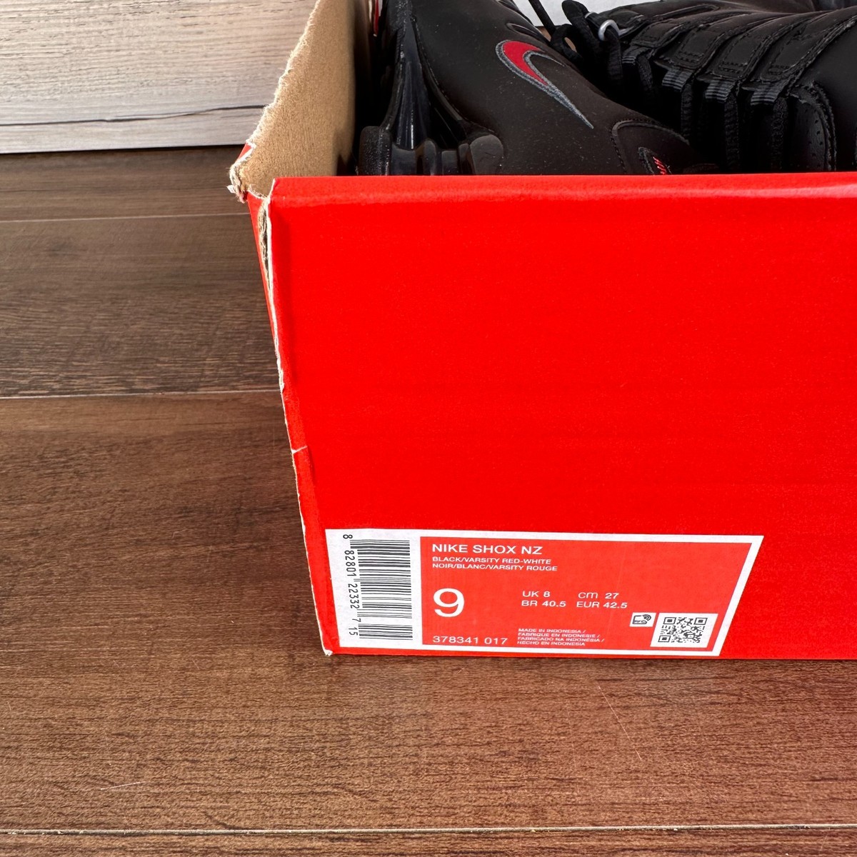 Nike Shox NZ Mens Size 9 Black Varsity Red White 378341 017 | eBay
