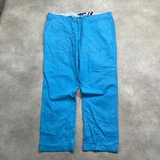 Tommy Hilfiger Chinos Mens 40" Custom Fit Flag Logo Straight Leg Trousers, Blue