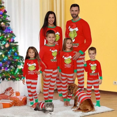 Christmas Pyjamas Christmas pjs Family Nightwear PJs Set Grinch Matching Suits