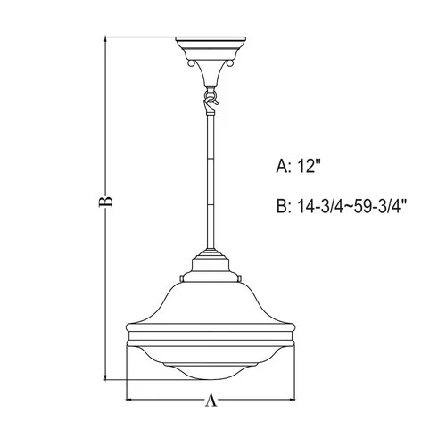Vaxcel - Huntley 1-Light Pendant in Farmhouse and Schoolhouse Style 14.75 Inches - Picture 2 of 4