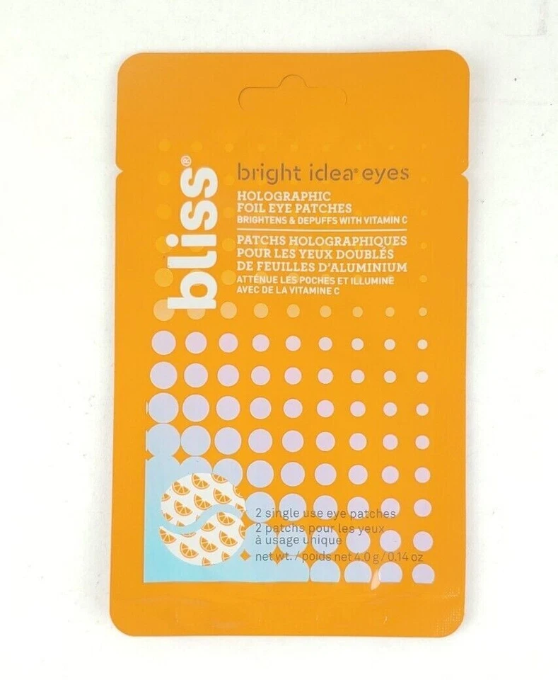 Bliss Bright Idea Eyes Holographic Foil Eye Patches Brighten Depuff Vit C x2 - Image 2 of 3