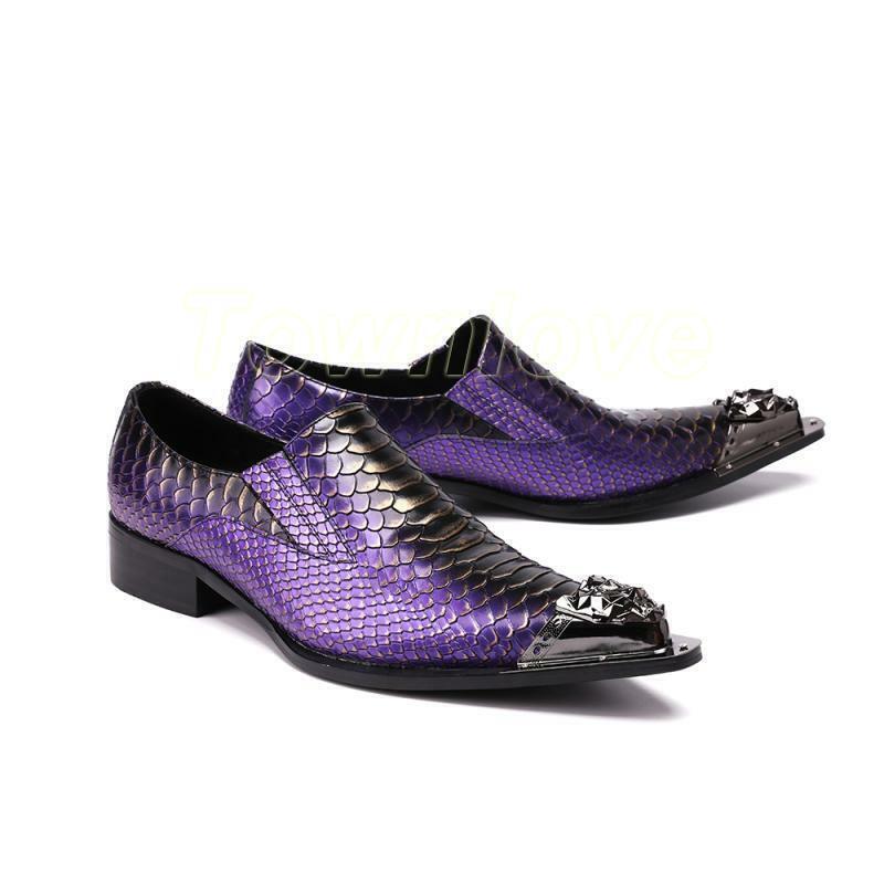 靴 new rock dress shoes punk leather shoes Black Metal Cap Punk Rock Leather Lace Up Mens Oxfords Dress