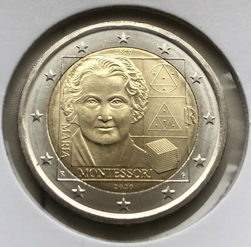 ITALIA 2020 MONETA 2 EURO FDC IPZS 150° NASCITA MARIA MONTESSORI da rotolino - Afbeelding 1 van 1