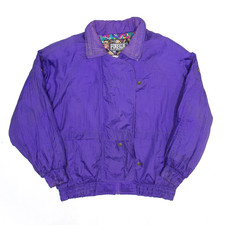 Vintage Forenza Womens Padded Shoulder Insulated Purple 90s Nylon Shell Jacket M