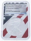 2018-W $1 Proof American Silver Eagle NGC PF70 Ultra Cameo US Flag Core Slab