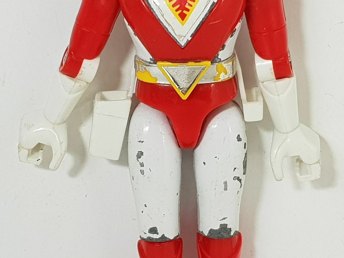 Figurine Vintage Bandai Sentai Jetman Rouge (1990) - Die-cast Poppy - Occasion