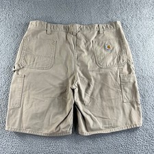 Vintage Carhartt Shorts Mens 42 Khaki Carpenter Canvas Relaxed Fit Utility Work