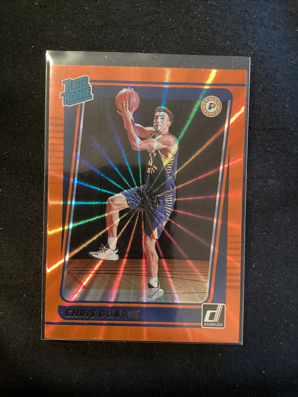 2021-22 Panini Donruss Rated Holo Orange Laser Chris Duarte #223 Rookie JT27
