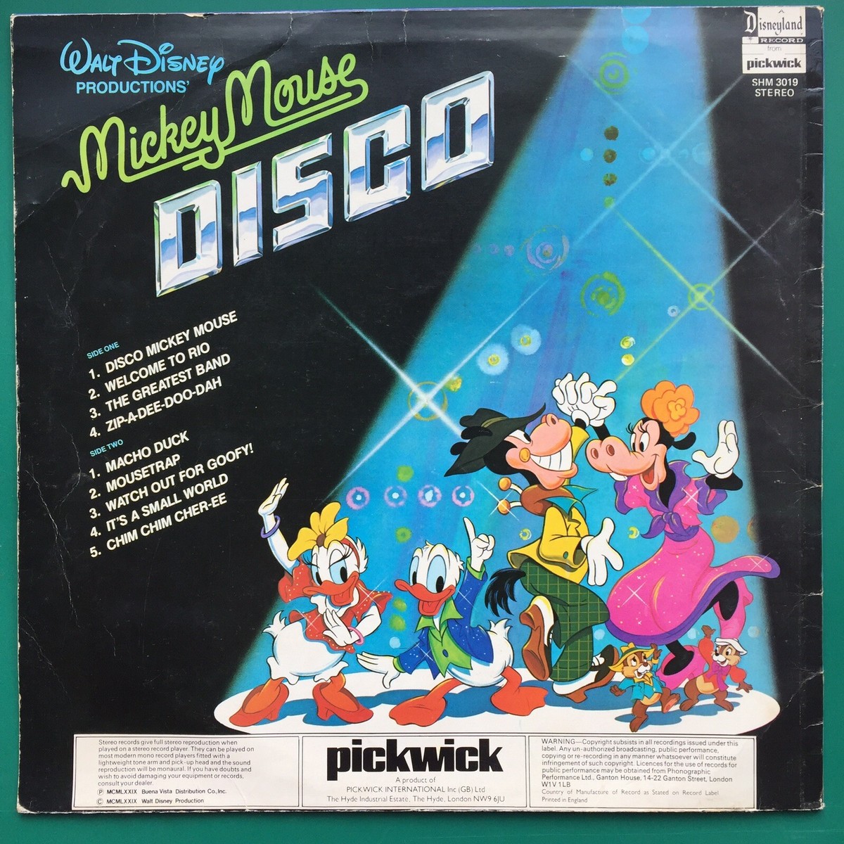 Disney's MICKEY MOUSE DISCO Children's Party Dance LP Burnside