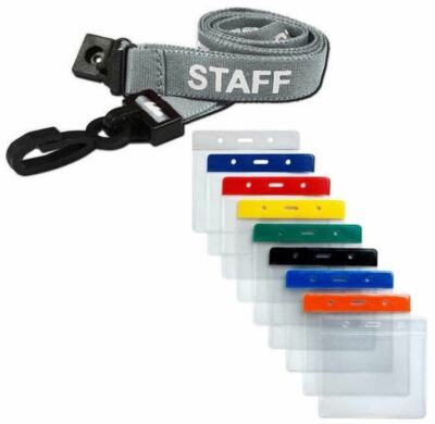 STAFF Schlüsselband Umhängeband grau & groß flexibel Geldbörse Ausweis Pass Halter