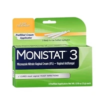 SM Monistat 3 Vaginal Antifungal Cream 4% Pre-Filled Applicators 0.18 Oz
