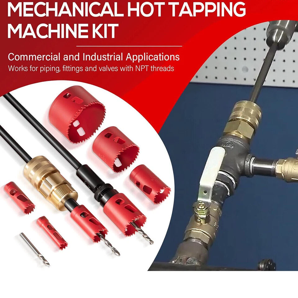 08350 Mechanical Hot Tapping Machine Complete Kit Fits NPT Hole Saws and Arbor - Image 3 of 4