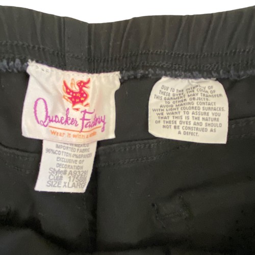 Quacker Factory Pants Women XL Black Rhinestone Tuxedo Stripe Pullon Back Pocket - Picture 8 of 13