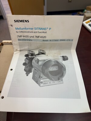 Siemens Sitrans P 7MF4520 Differential Pressure Transmitter 