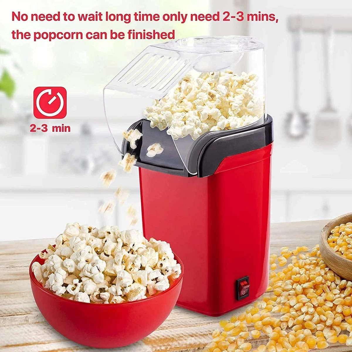 Popcorn Machine, Oil-Free Mini Hot Sweet Popcorn Machine Electric Home Use