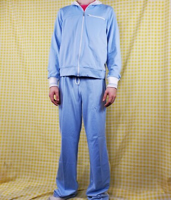 VTG Y2K Lady Foot Locker 2pc Light Blue Tracksuit Jacket & Pants Medium-Large