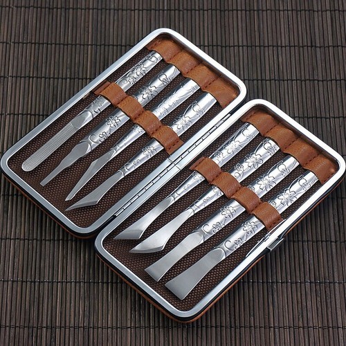 8pcs/set Pedicure Tool Set Stainless Steel Knife Nail Clipper Manicure Knife Kit - 第 1/14 張圖片