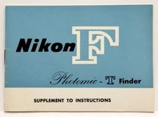 Very Clean Nikon F Photomic-T Finder Supplement To Instructions #P4246