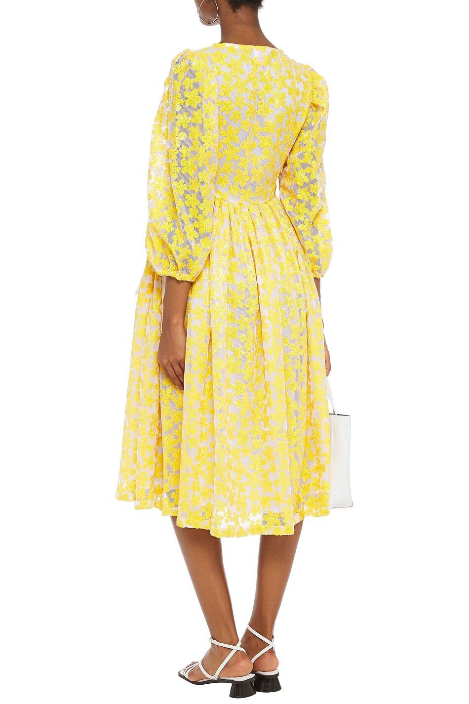 SHRIMPS Titania Yellow Sequin Wrap Dress, Brand New With Tags, Size 10 image 5