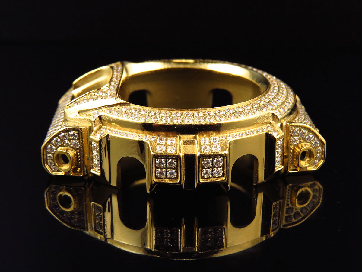 G- Shock DW-6900 Yellow Gold Finish Cubic Zirconia Stainless