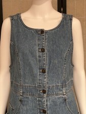 LIZ WEAR LIZ AUTHENTIC VTG Denim Dress Sleeveless Color Blue Size Small