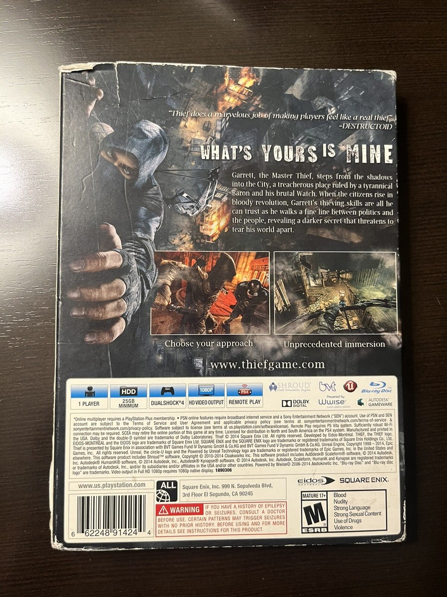 Thief Limited Edition Steelbook Target Exclusive PlayStation