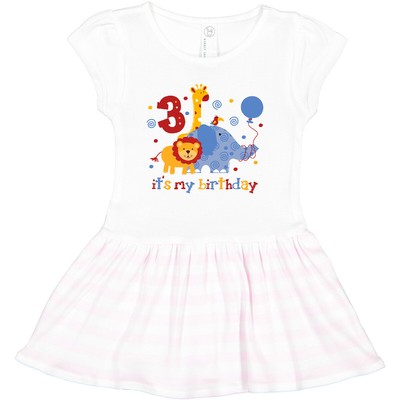 Inktastic Safari 3rd Birthday Toddler Dress Jungle Lion Elephant Giraffe Toucan