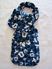 New Disney Mickey Mouse Faces Blue Black White Red Fleece Scarf 59" L 9" W