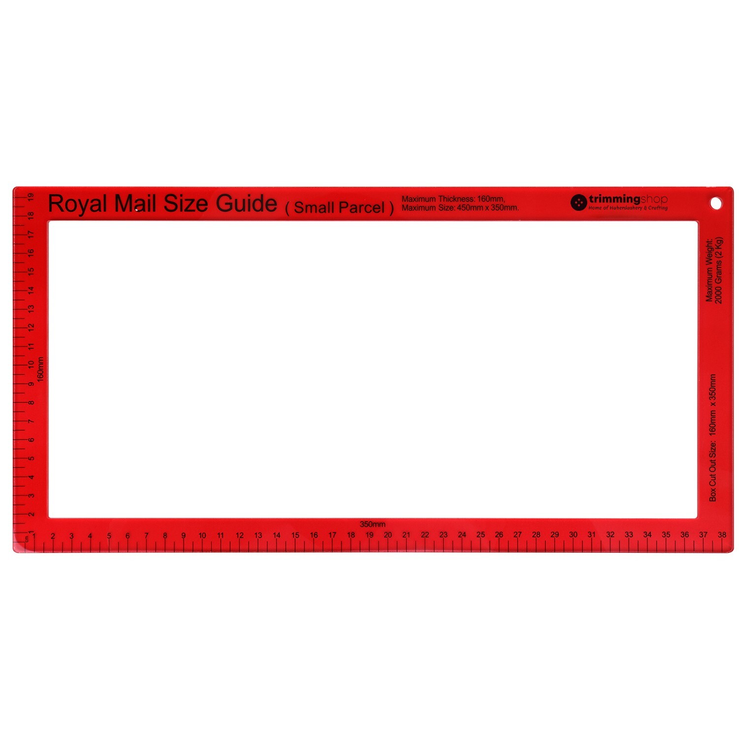 Parcel Ruler Royal Mail PPI Postage Letter Parcel Size Guide Post Office Postal ...