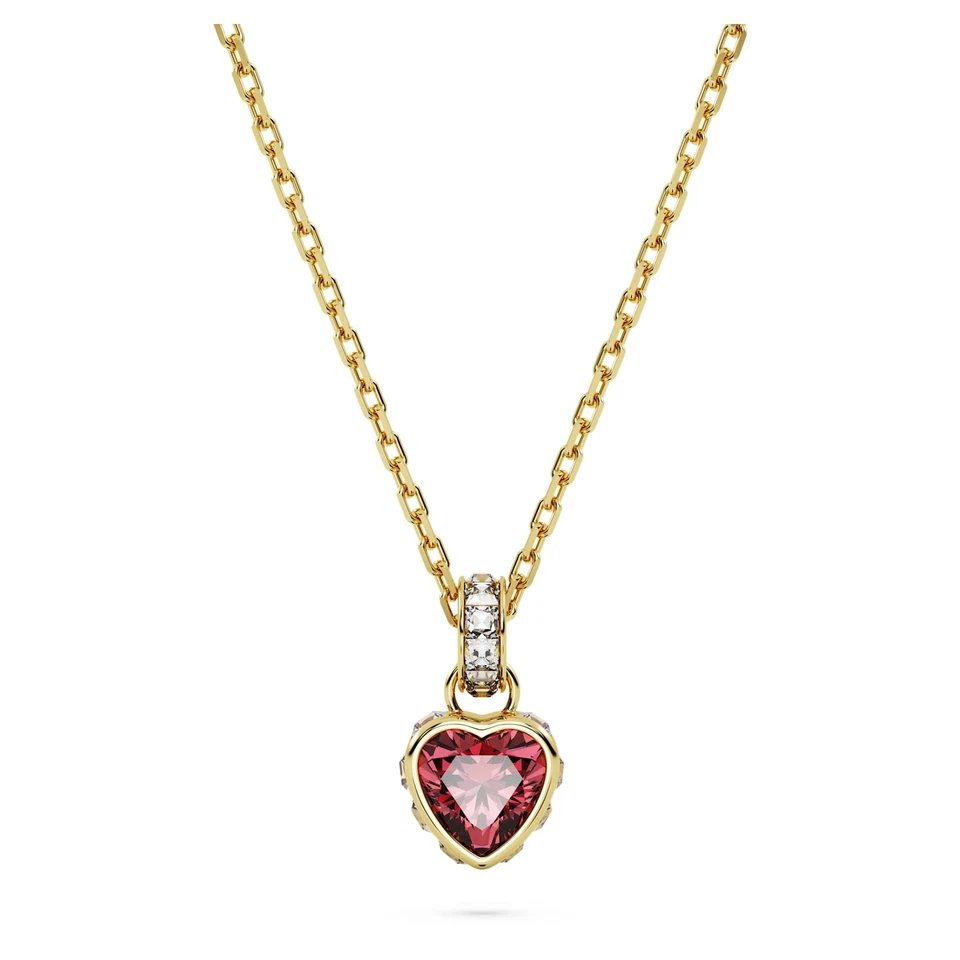 Swarovski Chroma Pendant Necklace Heart, Red, Gold-Tone Plated 5648750