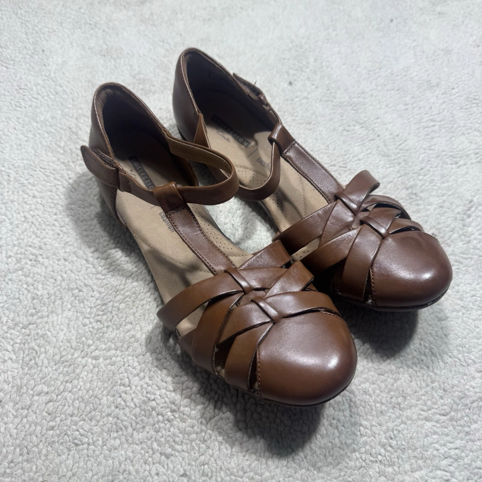 Clarks Collection Scarpe Donna 9M Wendy Land Pelle Marrone Marrone Marrone Sandali Outdoor