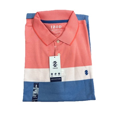 IZOD Mens Advantage Performance Short Sleeve Polo Shirt Size L In Dubarry Color
