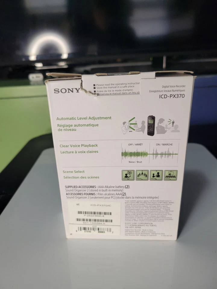 Sony PX Series ICD-PX370 4GB  Digital Voice Recorder OPEN BOX UNUSED 32GB - Image 3 of 4