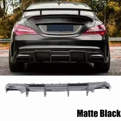 For Mercedes Benz W117 C117 CLA200 CLA45 13-19 Matte Black Rear Bumper Diffuser