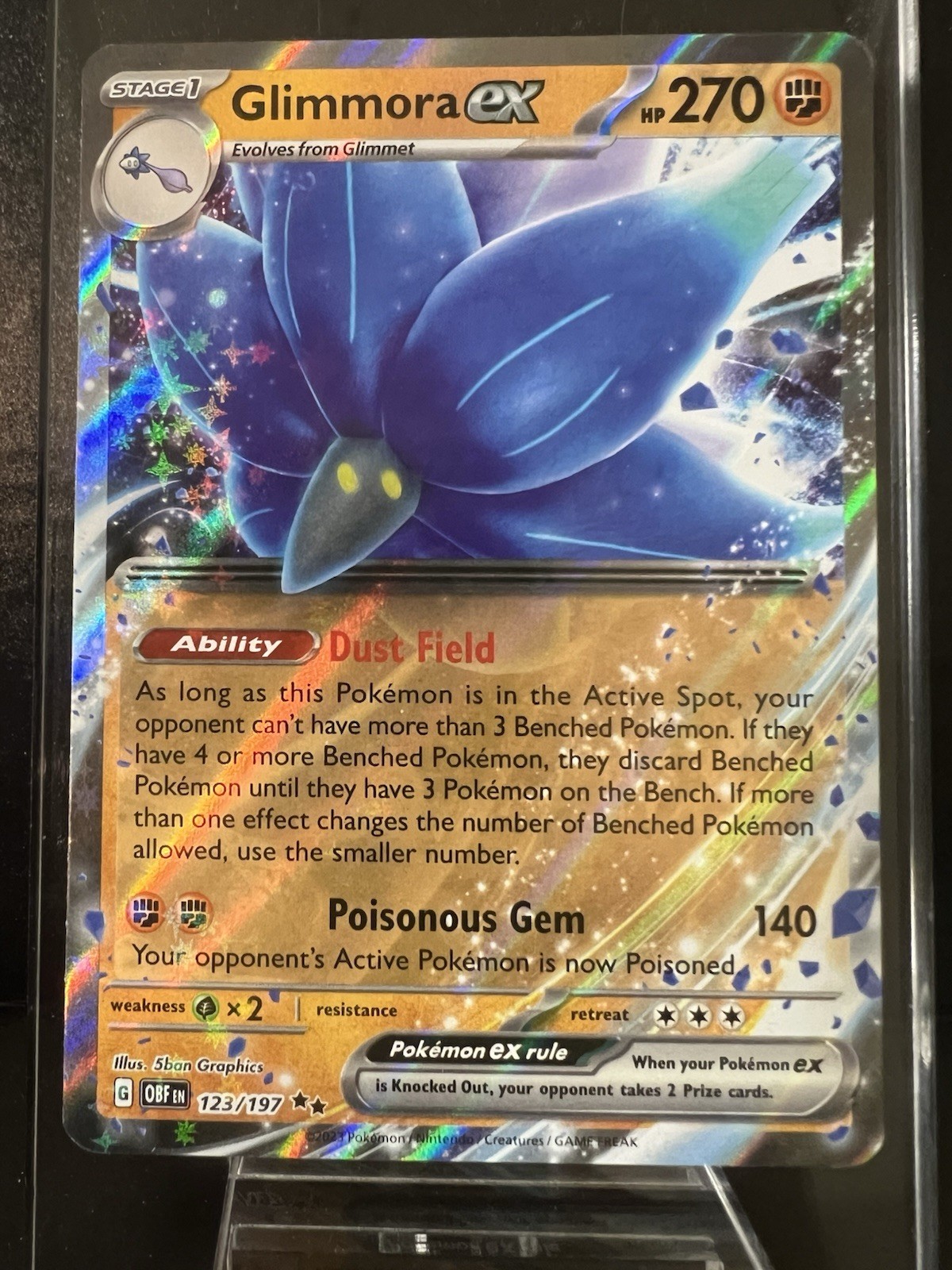 Glimmora ex Double Rare SV03: Obsidian Flames 123/197 NM Pokemon TCG
