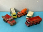 Vintage 1960s Lot 5 Matchbox Lesney Cars Flatbed construction mixer dump