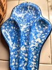 Vintage Stangl Pottery Town & Country Blue Spongeware Spoon Rest