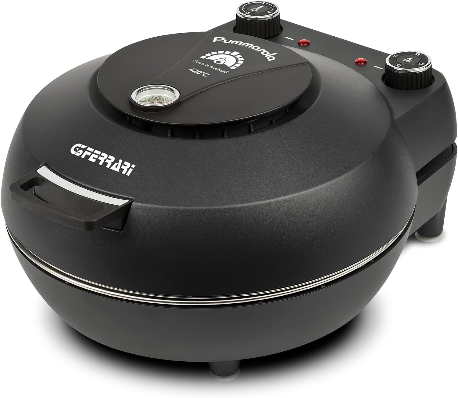 G10199 Forno Pizza "Pummarola", Fino a 420 °C, 1200W, 2 Pietre Refrattarie, Pare