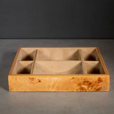Versai Brand Wooden Burl Jewerly Valet Organizer Tray-Italy