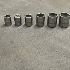 Snap On Lot Of 6 3/8 Shallow Metric Sockets-new Generation