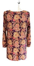 Ann Taylor loft women’s XS petite purple paisley longsleeve shift dress O