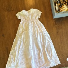 Kissy Kissy Rosette Gown  Bonnet Set Christening 0-6M White/Pink Short Sleeve