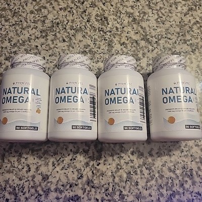 4 Fish Oil Natural Omega  1600mg Per Serving 360 Softgels