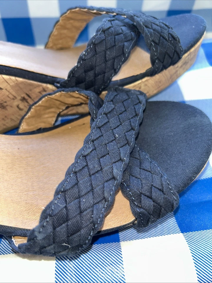 JellyPop Retro Alpargata Cuña Plataforma Sandalia Boho Gitana Mujeres Talla 12M Azul Marino Foto 3 de 4