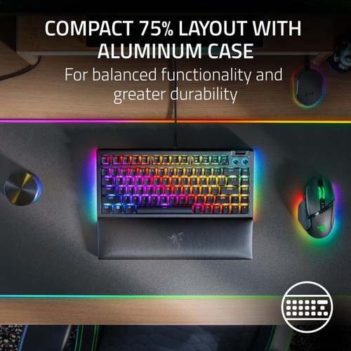 Razer BlackWidow V4 75% - Hot-swappable Mechanical Gaming Keyboard (Orange - Picture 6 of 8